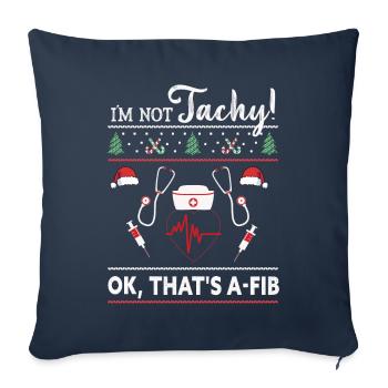 Je ne suis pas Tachy! Ok, c’est A-Fib Nurse Ugly - Housse de coussin décorative 45 x 45 cm - bleu marine - Devant