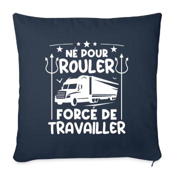 chauffeur camion | Fan de Camions - Housse de coussin décorative 45 x 45 cm - bleu marine - Devant