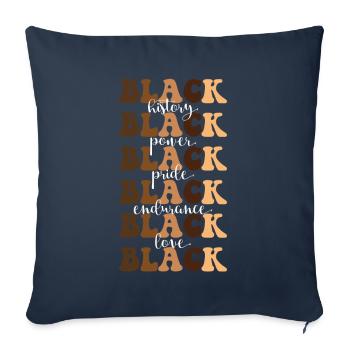 Histoire des Noirs Black Power Black - Housse de coussin décorative 45 x 45 cm - bleu marine - Devant