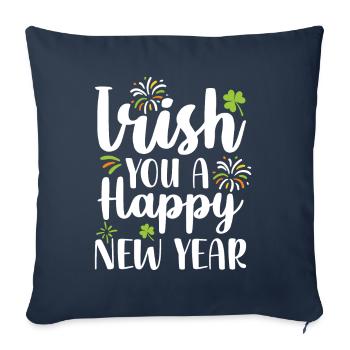 Irlandais Vous Une bonne année Green Cloverleaf - Housse de coussin décorative 45 x 45 cm - bleu marine - Devant