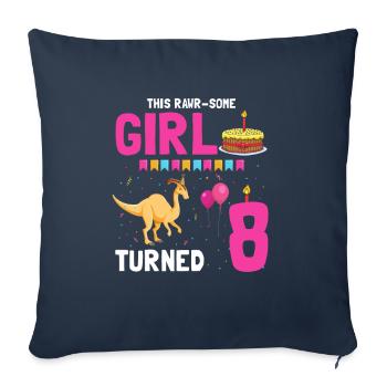 Parasaurolophus Kids Design Anniversaire - Housse de coussin décorative 45 x 45 cm - bleu marine - Devant
