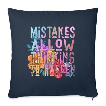 Les erreurs permettent à la pensée de se produire Mathématiques à l’école - Housse de coussin décorative 45 x 45 cm - bleu marine - Devant