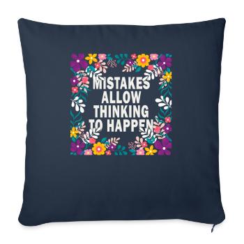 Les erreurs permettent à la pensée de se produire Mathématiques à l’école - Housse de coussin décorative 45 x 45 cm - bleu marine - Devant