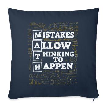 Les erreurs permettent à la pensée de se produire Mathématiques à l’école - Housse de coussin décorative 45 x 45 cm - bleu marine - Devant