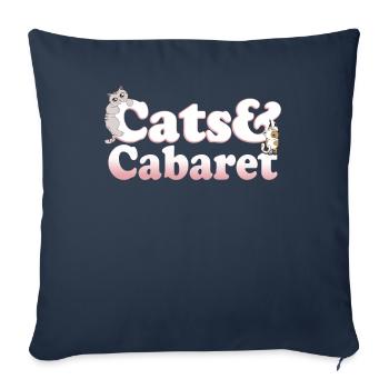 Cute Kawaii Cats And Cabaret Women's Cat and - Sofakissenbezug 45 x 45 cm - Navy - Vorne