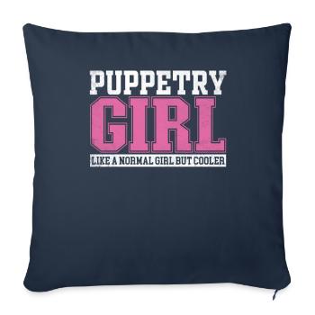 Femme Marionnette Fille Comme Une Fille Normale Mais Plus Cool - Housse de coussin décorative 45 x 45 cm - bleu marine - Devant
