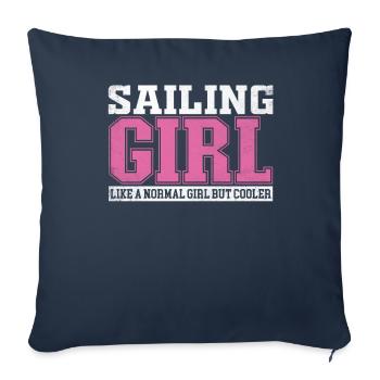 Femme Voile Fille Comme Une Fille Normale Mais Plus Cool - Housse de coussin décorative 45 x 45 cm - bleu marine - Devant