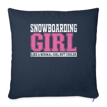 Femme Snowboard Fille Comme Une Fille Normale Mais - Housse de coussin décorative 45 x 45 cm - bleu marine - Devant