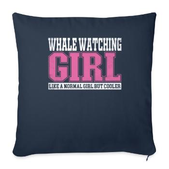 Femmes Qui observent les baleines comme une fille normale mais - Housse de coussin décorative 45 x 45 cm - bleu marine - Devant