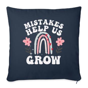 Mistakes Help Us Grow Back To School Motivational - Sofa pillowcase 17,3'' x 17,3'' (45 x 45 cm) - navy - Front