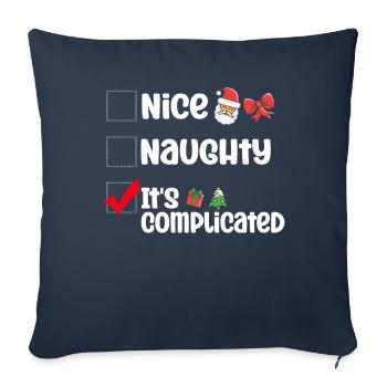 Nice Naughty It's Complicated Christmas List Santa - Sofakissenbezug 45 x 45 cm - Navy - Vorne