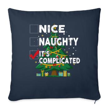 Nice Naughty It's Complicated Christmas List Santa - Sofakissenbezug 45 x 45 cm - Navy - Vorne