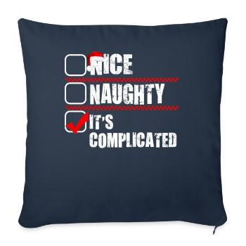 Nice Naughty It's Complicated Christmas List Santa - Sofakissenbezug 45 x 45 cm - Navy - Vorne