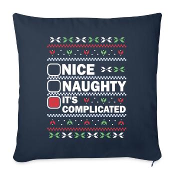 Nice Naughty It's Complicated Christmas List Santa - Sofakissenbezug 45 x 45 cm - Navy - Vorne