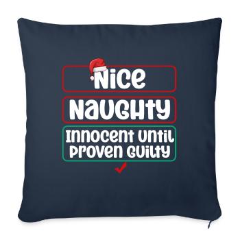 Gentil méchant innocent jusqu’à preuve du contraire - Housse de coussin décorative 45 x 45 cm - bleu marine - Devant