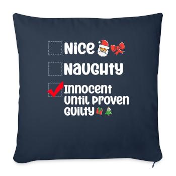 Gentil méchant innocent jusqu’à preuve du contraire - Housse de coussin décorative 45 x 45 cm - bleu marine - Devant