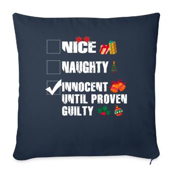 Gentil méchant innocent jusqu’à preuve du contraire - Housse de coussin décorative 45 x 45 cm - bleu marine - Devant