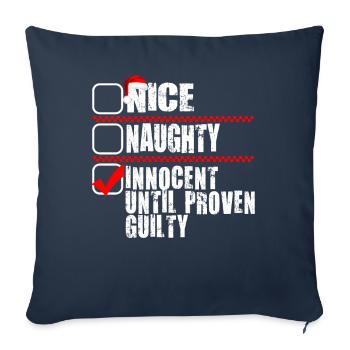 Gentil méchant innocent jusqu’à preuve du contraire - Housse de coussin décorative 45 x 45 cm - bleu marine - Devant