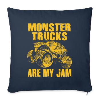 Monster Trucks Are My Jam Vintage Retro - Sofa pillowcase 17,3'' x 17,3'' (45 x 45 cm) - navy - Front