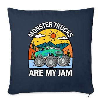 Monster Trucks Are My Jam Vintage Retro - Sofa pillowcase 17,3'' x 17,3'' (45 x 45 cm) - navy - Front
