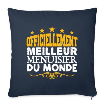 Menuisier | meilleur Menuisier | légende Menuisier - Housse de coussin décorative 45 x 45 cm - bleu marine - Devant