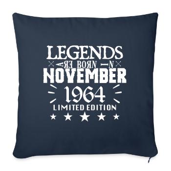 November 1964 | birthday 1964 legends are born - Housse de coussin décorative 45 x 45 cm - bleu marine - Devant