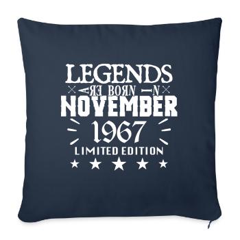 November 1967 | birthday 1967 legends are born - Housse de coussin décorative 45 x 45 cm - bleu marine - Devant