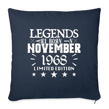 November 1968 | birthday 1968 legends are born - Housse de coussin décorative 45 x 45 cm - bleu marine - Devant