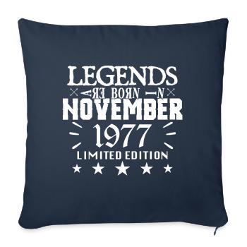 November 1977 | birthday 1977 legends are born - Housse de coussin décorative 45 x 45 cm - bleu marine - Devant