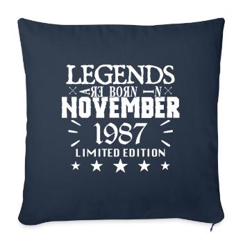 November 1987 | birthday 1987 legends are born - Sofa pillowcase 17,3'' x 17,3'' (45 x 45 cm) - navy - Front