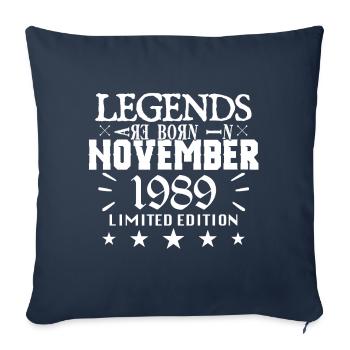 November 1989 | birthday 1989 legends are born - Sofa pillowcase 17,3'' x 17,3'' (45 x 45 cm) - navy - Front