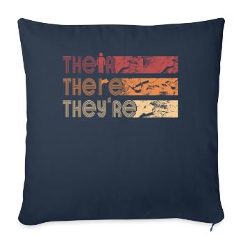 Leur là Ils sont professeur d’anglais Grammaire - Housse de coussin décorative 45 x 45 cm - bleu marine - Devant