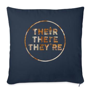 Leur là Ils sont professeur d’anglais Grammaire - Housse de coussin décorative 45 x 45 cm - bleu marine - Devant