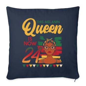Diese Melanin-königin Ist Jetzt 24, 24 Jahre - Sofakissenbezug 45 x 45 cm - Navy - Vorne