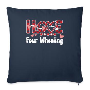 J’aime quatre roues filles quatre roues - Housse de coussin décorative 45 x 45 cm - bleu marine - Devant