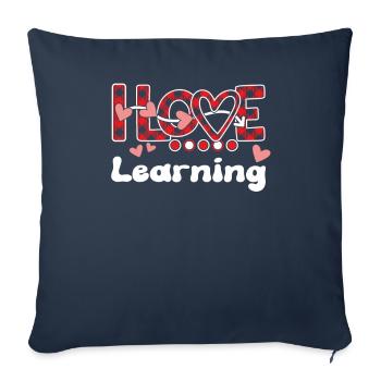I Love Learning Girls Learning - Sofa pillowcase 17,3'' x 17,3'' (45 x 45 cm) - navy - Front