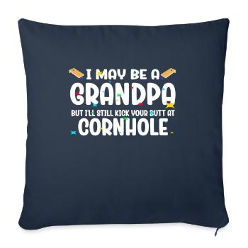 Je suis peut-être un grand-père, mais je vais quand même botter Cornhole - Housse de coussin décorative 45 x 45 cm - bleu marine - Devant
