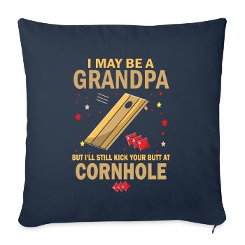 Je suis peut-être un grand-père, mais je vais quand même botter Cornhole - Housse de coussin décorative 45 x 45 cm - bleu marine - Devant