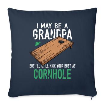 I May Be A Grandpa But I'll Still Kick Cornhole - Sofa pillowcase 17,3'' x 17,3'' (45 x 45 cm) - navy - Front
