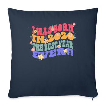 I was born in 2020 the best year - Sofa pillowcase 17,3'' x 17,3'' (45 x 45 cm) - navy - Front