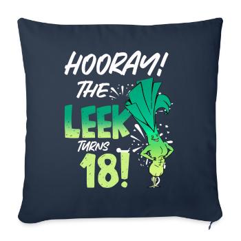 Adult 18th Bday Hooray The Leek Turns 18 Years Old - Sofa pillowcase 17,3'' x 17,3'' (45 x 45 cm) - navy - Front