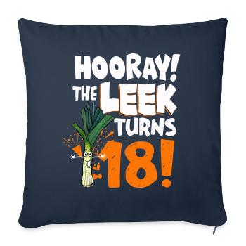 Adult 18th Bday Hooray The Leek Turns 18 Years Old - Sofa pillowcase 17,3'' x 17,3'' (45 x 45 cm) - navy - Front