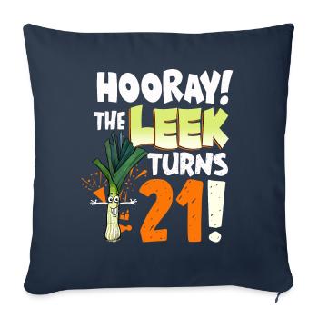 21th Bday Hooray The Leek Turns 21 Years Old - Sofa pillowcase 17,3'' x 17,3'' (45 x 45 cm) - navy - Front