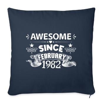 February 1982 | Awesome since February 1982 - Sofa pillowcase 17,3'' x 17,3'' (45 x 45 cm) - navy - Front