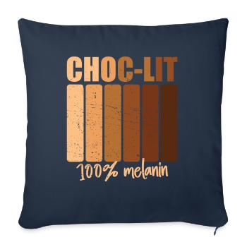 Choc-lit Melanin Melanated Unapologetic Juneteenth - Housse de coussin décorative 45 x 45 cm - bleu marine - Devant