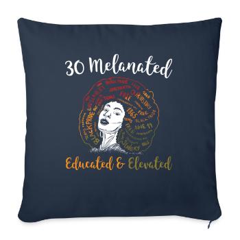 30 Melanated Educated & Elevated Juneteenth - Sofa pillowcase 17,3'' x 17,3'' (45 x 45 cm) - navy - Front