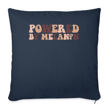 Powered By Melanin Proud Melanated Black - Sofa pillowcase 17,3'' x 17,3'' (45 x 45 cm) - navy - Front