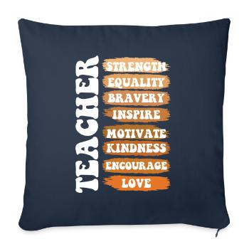 Teacher Strength Equality Pride Melanated - Sofa pillowcase 17,3'' x 17,3'' (45 x 45 cm) - navy - Front