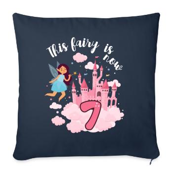 Cette fée est maintenant 7 Magic Castle 7. - Housse de coussin décorative 45 x 45 cm - bleu marine - Devant