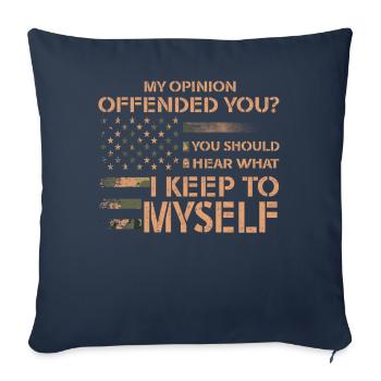 Mon opinion vous a offensé Chemise Adulte Humour Nouveauté - Housse de coussin décorative 45 x 45 cm - bleu marine - Devant